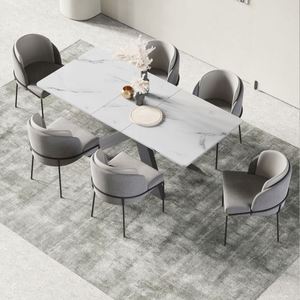 Modern Design <strong>Square</strong> <strong>Expandable</strong> Extendable White Mable Dining <strong>Table</strong> and Chair Dining <strong>Table</strong> Set - Product Image 5