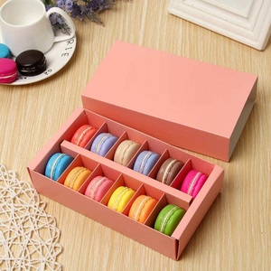 Bán buôn 12 Piece loại ngăn kéo vàng dập Macaron sô cô la Cookie bao bì hộp giấy với ngăn - Product Image 6