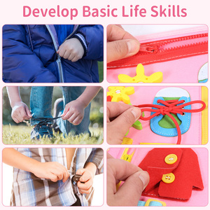 Felt Kids Busy Board Montessori <strong>Teaching</strong> Early <strong>Learning</strong> Interactive Activity unicorn Busy Board Felt for Toddlers with Bag - Product Image 5