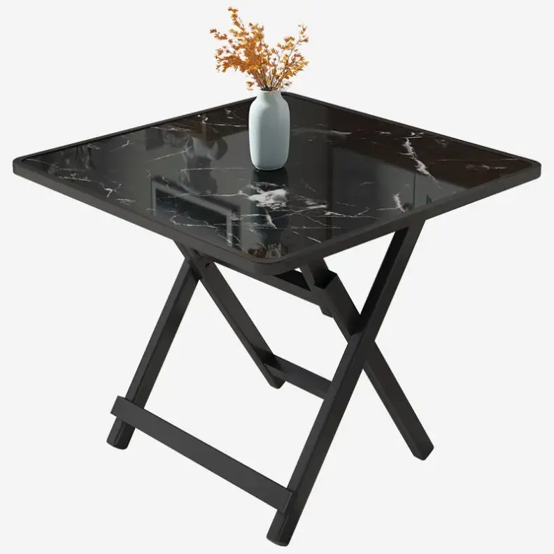 北欧スタイルの折りたたみ式デザインダイニングテーブルセット大理石のトップダイニングルーム家具ディナー折りたたみ式テーブル