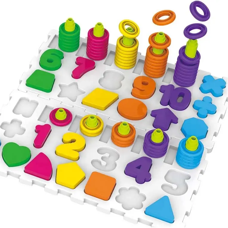 Crianças cedo educacional 4 em 1 número letra cognição jogo tabuleiro brinquedos STEM multifuncional correspondência bordo brinquedo