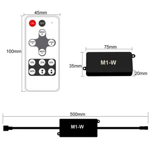 IP67 водонепроницаемый радиочастотный одноцветный светодиодный контроллер M1-W и 433 МГц с пультом дистанционного управления для светодиодной полосы/палубного света - Product Image 4