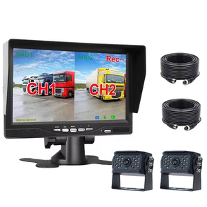 Monitor de pantalla dividida de entrada de vídeo de 2 canales de 7 pulgadas con 2 uds 1080P AHD cámara de respaldo sistema de conducción segura para camión - Product Image 1