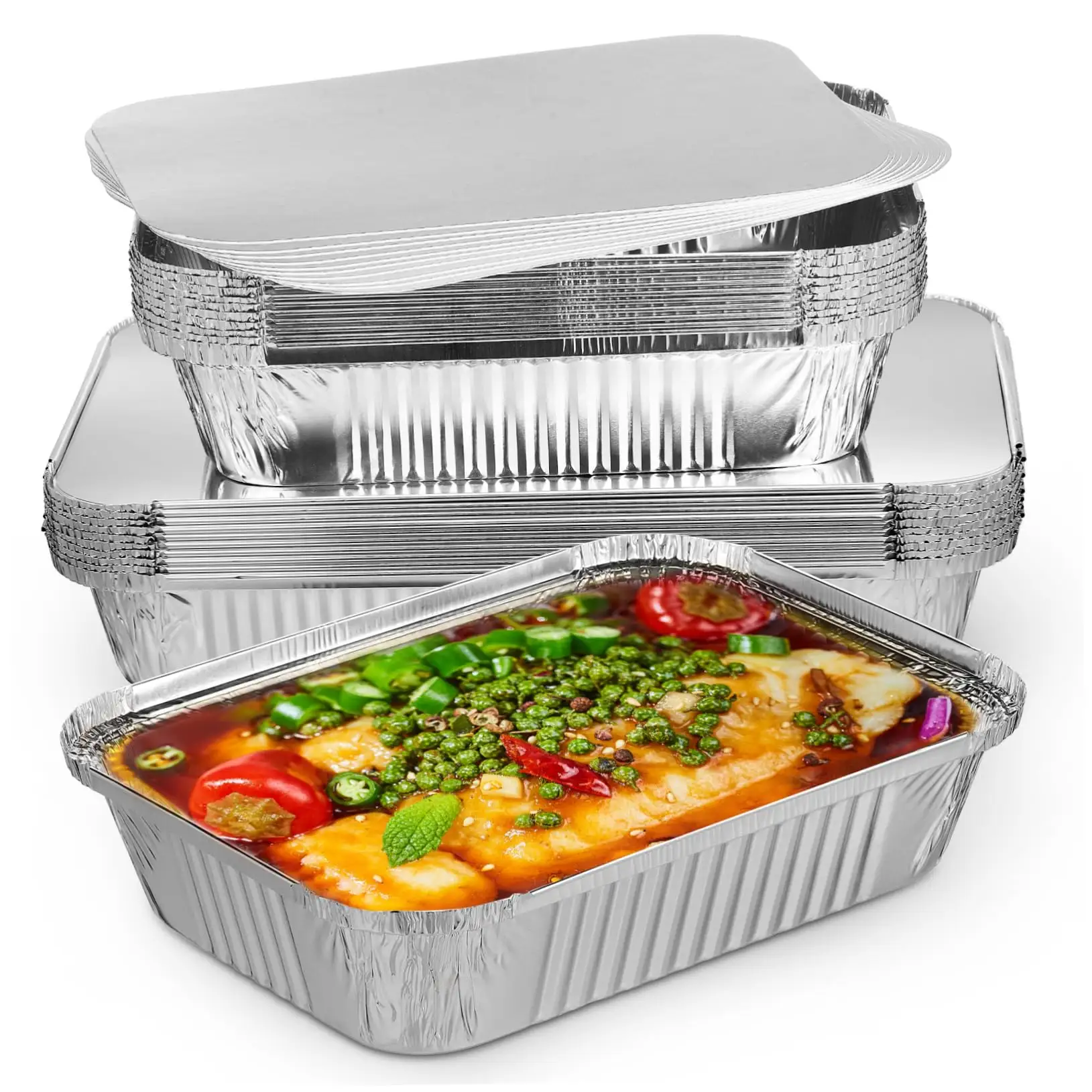 Mini sartén desechable de 750ml para pan, sartén de aluminio, platos de aluminio para alimentos, bandeja para hornear con tapas RE216