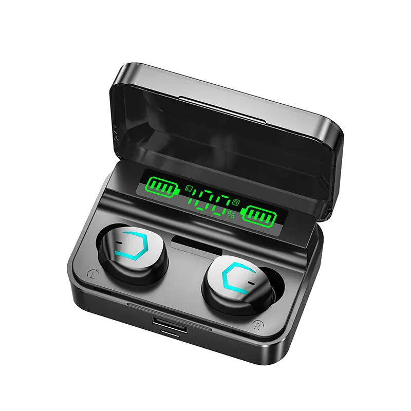 Auriculares TWS M36 con Bluetooth 5,2, auriculares inalámbricos con micrófono y caja de carga, Auriculares deportivos estéreo 9D