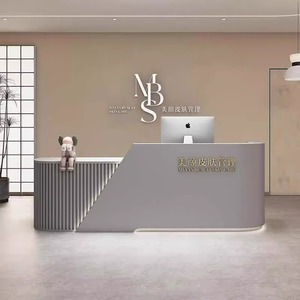 自定义标志豪华办公办公桌桌子现代设计前台接待柜台酒店或美容院使用 - Product Image 3