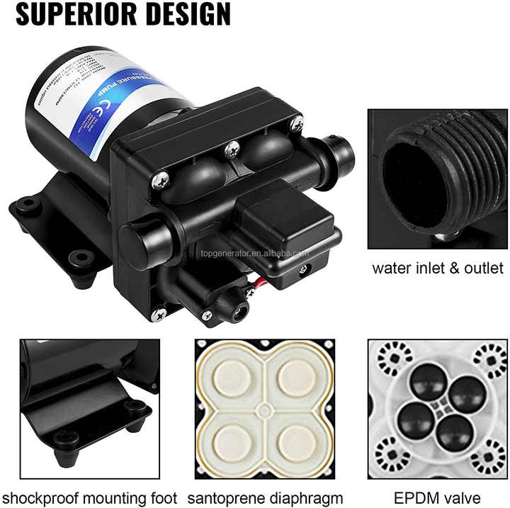 Pulverizador 12 v, bomba de água flutuador marinha & rv, com interruptor de pressão 45 psi auto priming