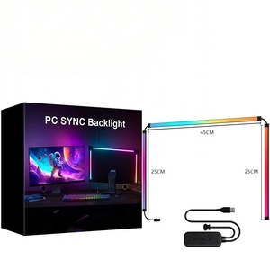 卸売カラフルなRGBスクリーン流れる光コンピュータ雰囲気ランプLEDライトストリップ音声制御付きルーム用 - Product Image 2