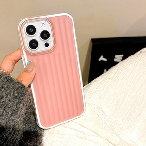 3 in 1 Matte Pure Color Corrugated Phone Case for iPhone 11 <strong>12</strong> 13 14 15 16 Pro Max Shockproof PC TPU Case - Product Image 3