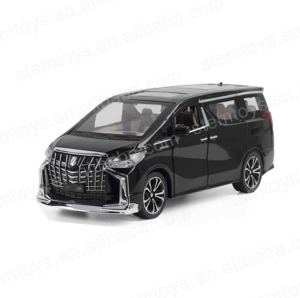 本物のライセンス1:24アルファードキャスティング合金車モデルミニカー光と音の子供がいる金属製のプルバックカーモデル - Product Image 1