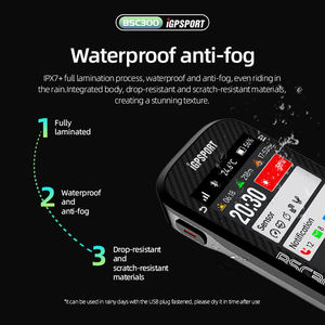 Igpsport bsc300 2.4 "מד מהירות אלחוטי מחשב אופניים + מהירות קצב חיישן מפת ניווט gps