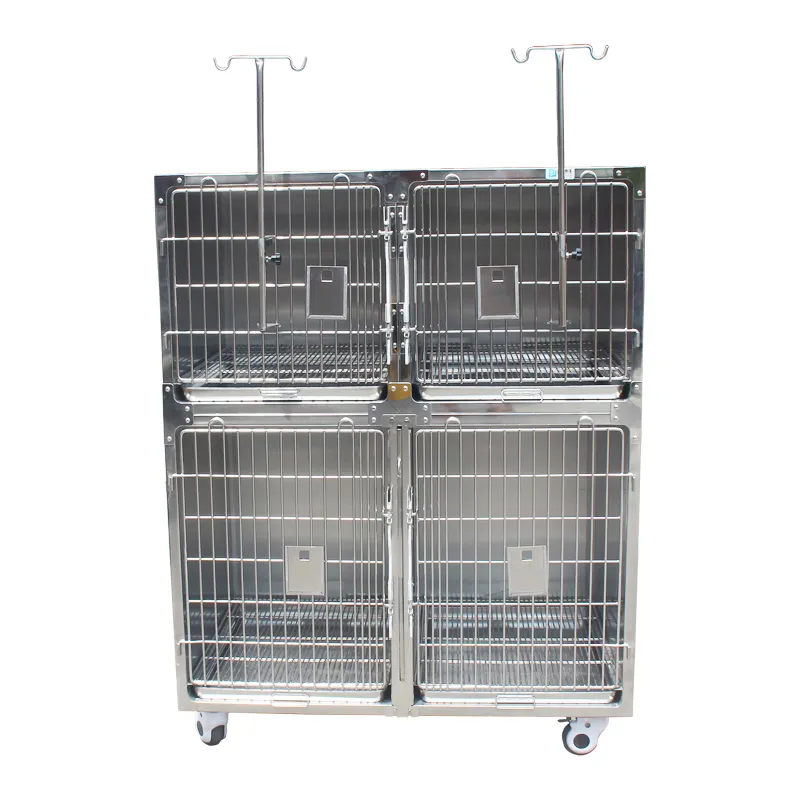 Commercio all'ingrosso Anti pizzico di sicurezza Design in acciaio inox veterinario gabbie per cani con pannello divisore