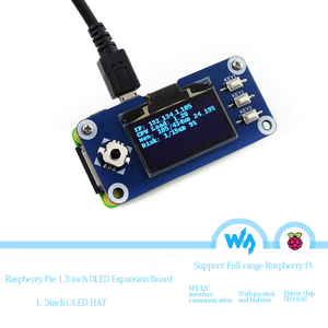 Cappello con display OLED da 1.3 pollici per Raspberry Pi 2B/3B/3B/Zero/Zero W,128x64 pixel, SPI, interfaccia I2C, controller incorporato PCB personalizzato