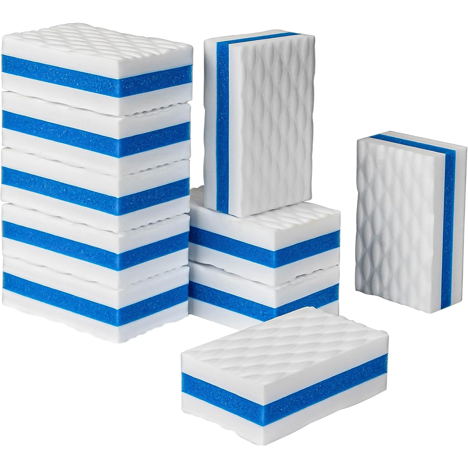 White with blue