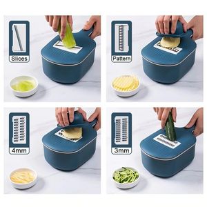 Sebze kesicisi beyaz bıçak yiyecek dilimleyici mutfak Mandoline 4 in 1 manuel sebze kesici drenaj sepeti ile - Product Image 3