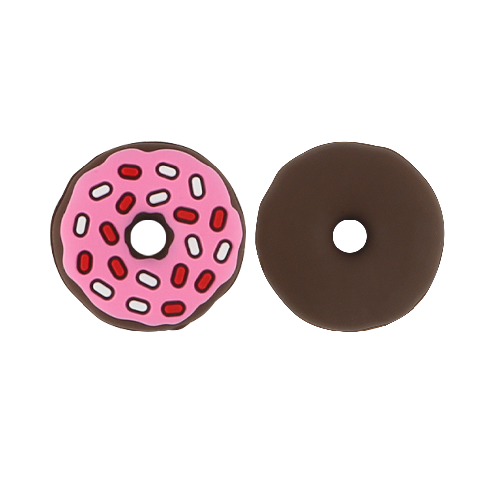 ลูกปัดโดนัทโฟกัสสีชมพูยอดนิยม SA155