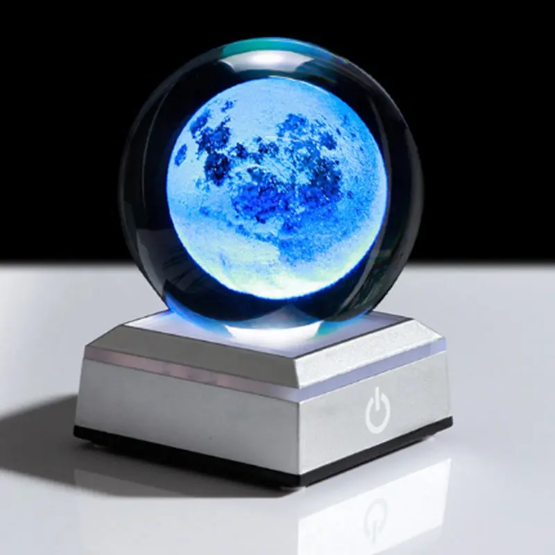 Alimentatore USB intagliato internamente 3D magic crystal ball LED night light decorazione della casa lampada da comodino