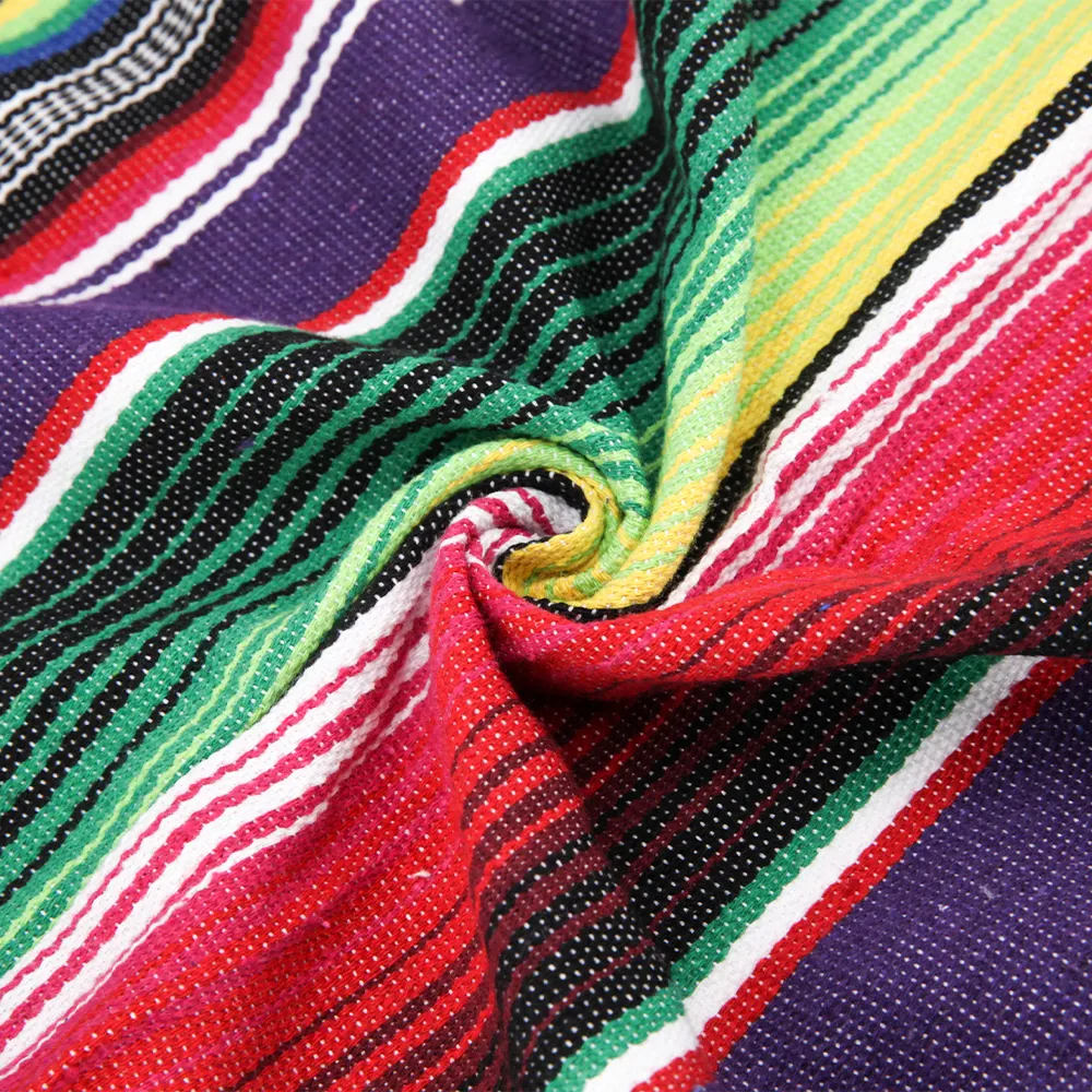 Fast Delivery Sample Available Custom Print In Bulk Home Decor Soft Woven Beach Yoga Mexican Blanket For Outdoor