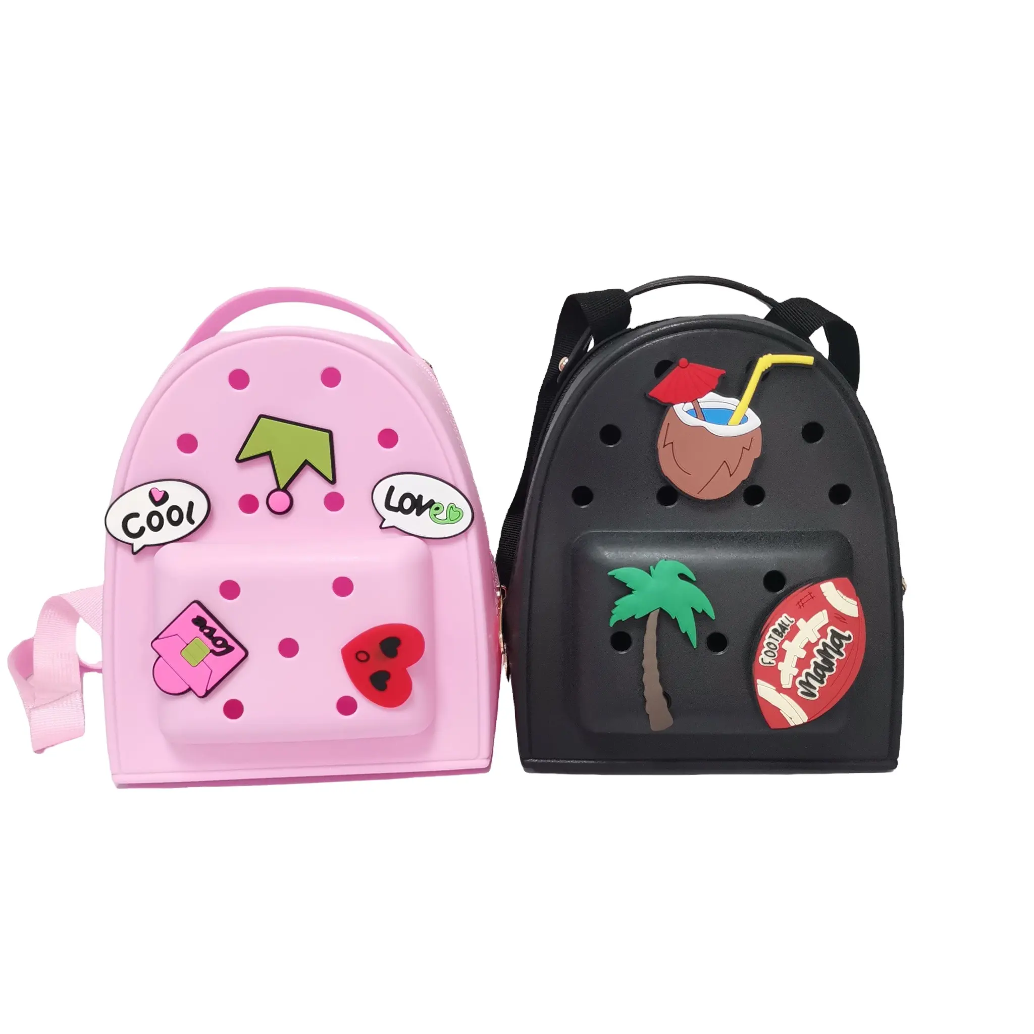 Новейшая Мода ПВХ школьная сумка рюкзак мультяшный милый детский рюкзак для девочек силиконовый рюкзак с отверстиями