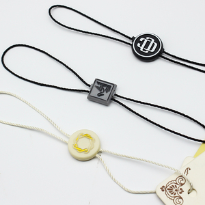 Cuerda de poliéster bloqueable con sello de ropa con logotipo personalizado al por mayor, cuerdas de etiquetas colgantes de plástico coloridas para ropa - Product Image 5