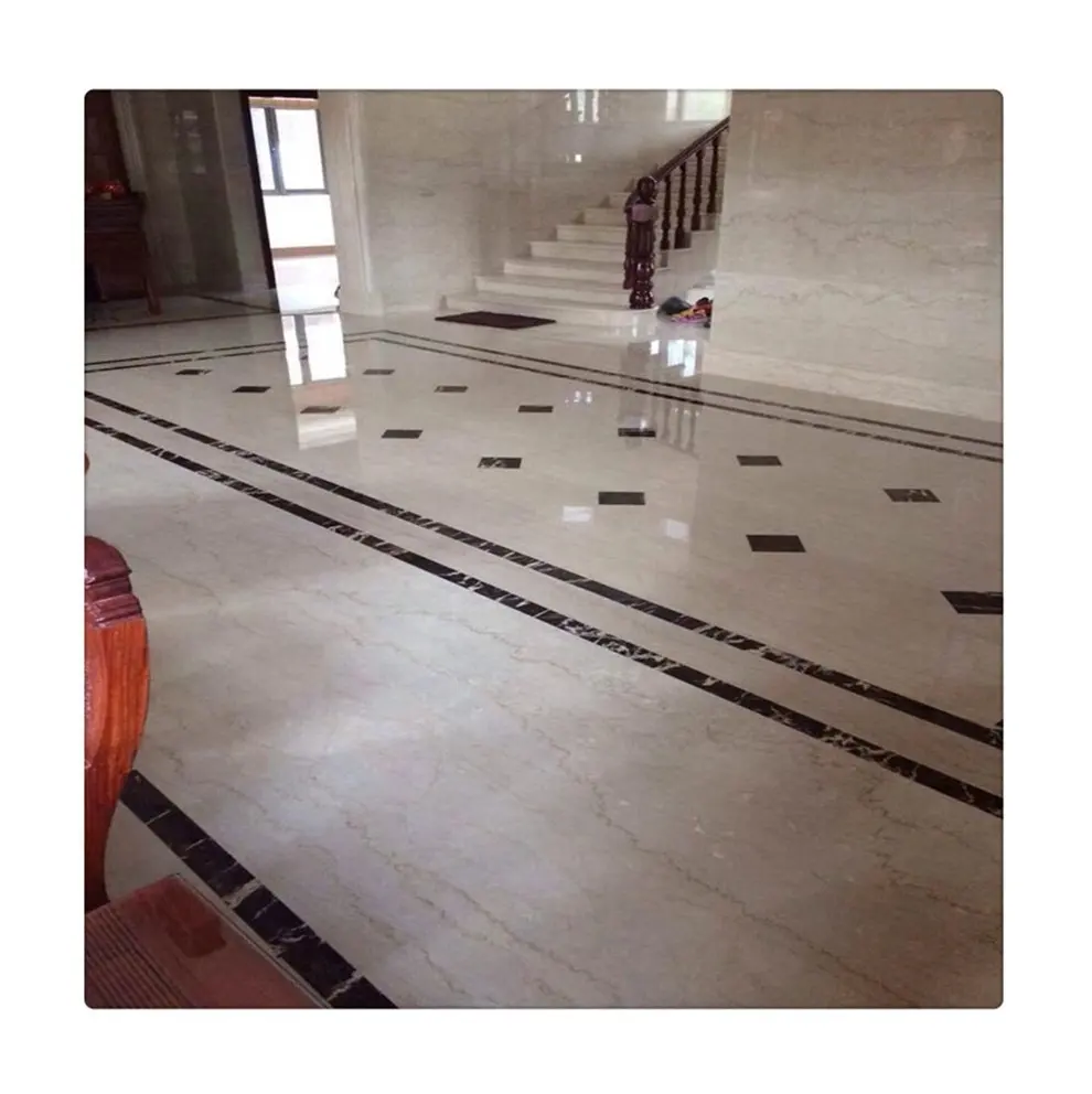 Botticino clássico bege mármore interior parede e piso azulejos cores corte de super fino slab