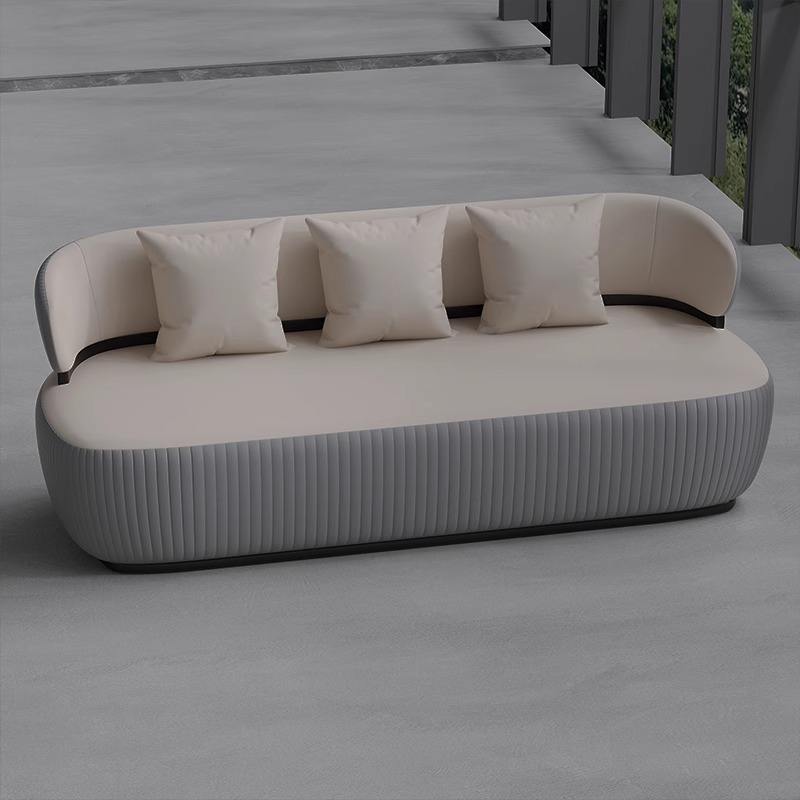 Canapé trois places (gris et blanc)