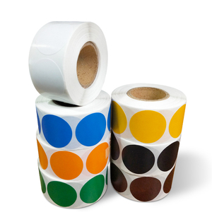 Custom Bright <strong>Red</strong> Round <strong>Color</strong> <strong>Coding</strong> Circle Dot Labels on a Roll Semi-Gloss 1000 Stickers 1 Inch Diameter Removable Sticker - Product Image 1