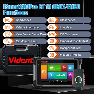 Vident ISmart800 Pro BT All System Herramienta de diagnóstico de coche Actualización en línea OBD2 Lector de código con 40 + Funciones de reinicio Programador clave