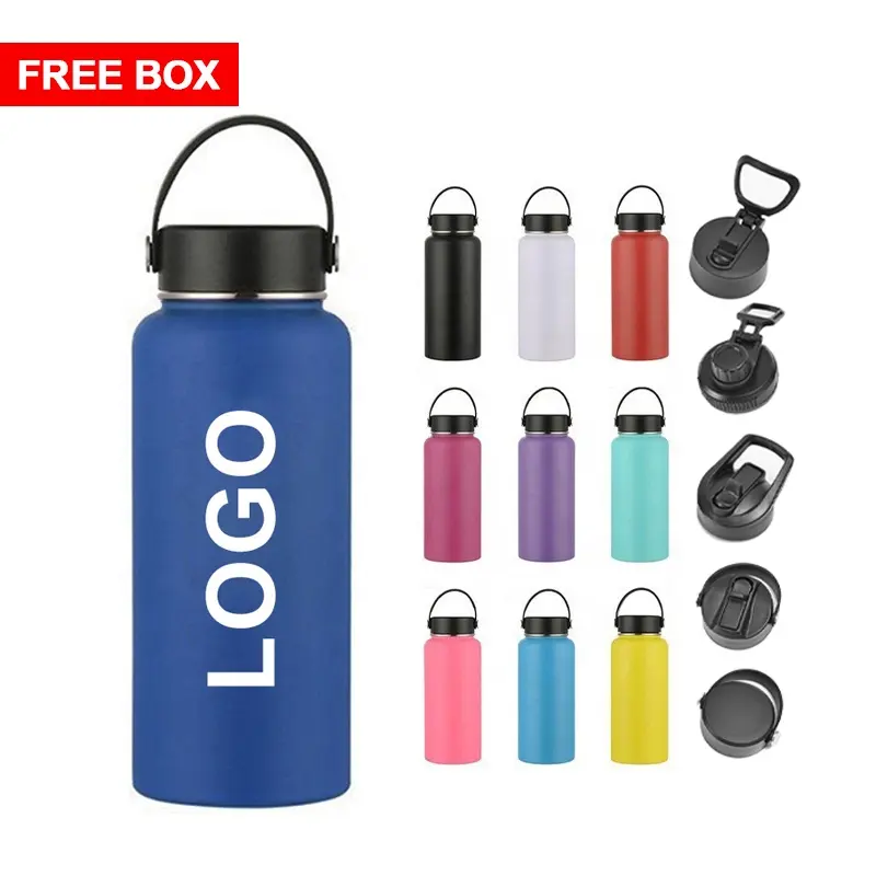 18oz 25oz 32oz school metal gym water thermos sport drinking stainless steel water bottle with handle different lids