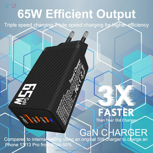 UK GAN 65W 3-Port <strong>USB</strong> Type-C Travel Fast Charging <strong>Adapter</strong> Safe with <strong>Multiple</strong> Protections for Mobile Phone 5V/3A <strong>Output</strong> - Product Image 4