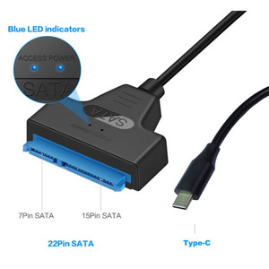 SATA-Festplatten kabel 22-polig zu USB3.1-Übertragungs kabel 2,5-Zoll-Solid-State-Laufwerk Einkopf-Datenkabel Typ C. - Product Image 2