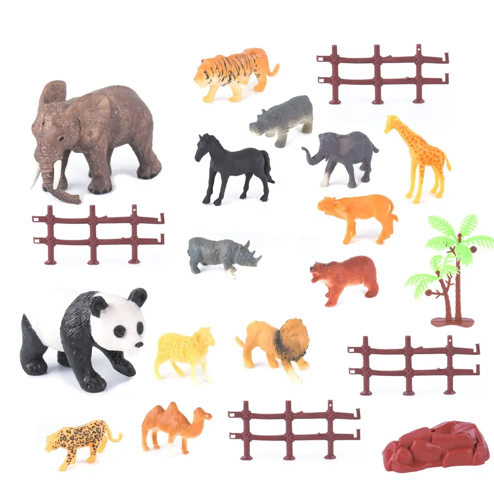 Animales salvajes de pvc para granja, juguete de plástico 3D, mundo natural realista, selva, bosque