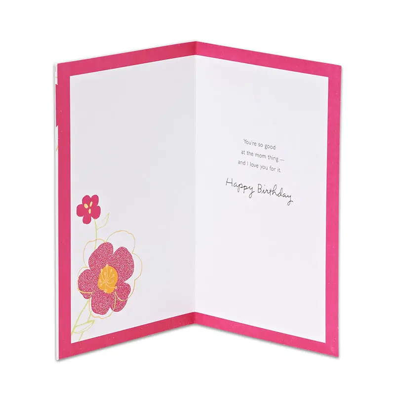 Sparkly Cartão de Aniversário Floral para Mãe Mulheres Engraçado Cartão Dia Mamãe Scratch para revelar o melhor presente de sempre da filha