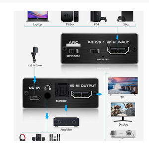 4K 60Hz HDMI 2,0 Audio Splitter 5,1 arco HDMI Audio Extractor HDCP 2,2 HDR10 de Audio convertidor 4K HD-MI óptica TOSLINK SPDIF - Product Image 3