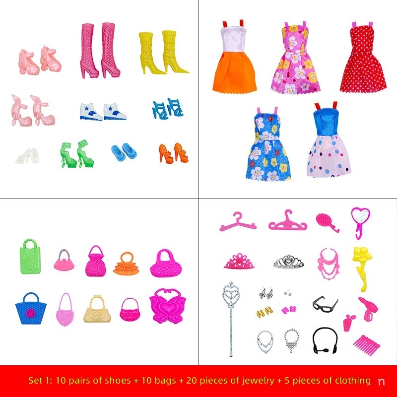 10 paia - 10 borse - 20 accessori - 5 capi d'abbigliamento