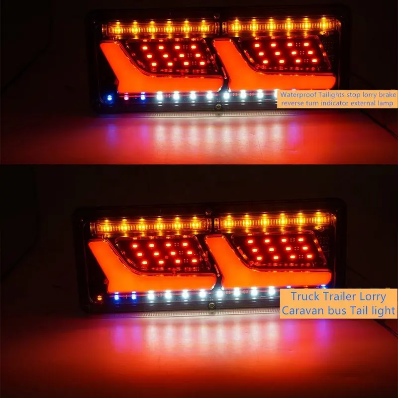 wholesale 12v yellow high/low beam red white utility trailer truck tail lights 24V