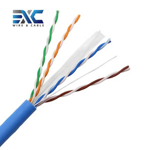 สาย CAT6A Exc 2025 Hot 23AWG 0.56mm สายเคเบิล CAT6A ในร่มเครือข่ายทองแดงบริสุทธิ์