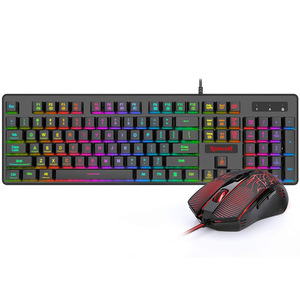 Redragon S107 RGB Teclado luminoso con cable Ratón Red Dragon Gaming Suite Laptop Anti-Ghosting 3 teclas Mini tipo USB Juegos de computadora - Product Image 1