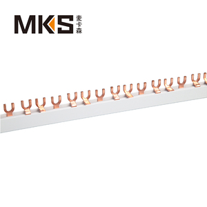 Earth/ground 40A 63A 80A 100A Distribution Fork Furcate <strong>U</strong> <strong>Type</strong> Copper <strong>Busbar</strong> Terminal Block for C45 Circuit Breaker - Product Image 2