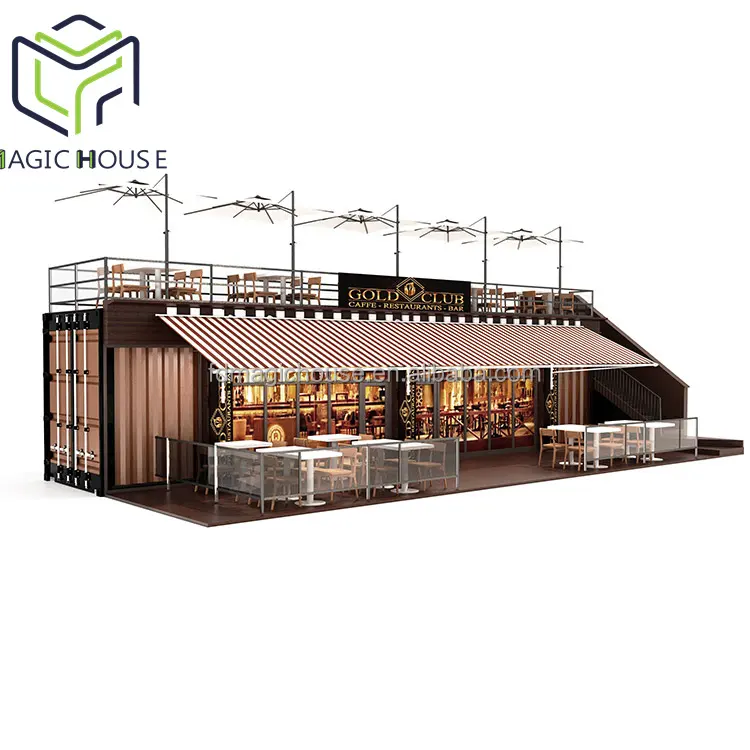 Casa mágica 2022 ft container loja pop up 40 coffe shop recipiente recipiente de café café loja de design de interiores