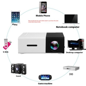 YG300 Proyector LED portátil Mini 2K Resolución Amarillo y blanco Sistema operativo Android 11 para uso doméstico Proyector transfronterizo - Product Image 4