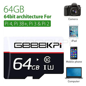 Scheda SD GeeekPi precaricata (Raspberry Pi OS) per Raspberry Pi, scheda di memoria MicroSD di classe 10 con lettore di schede per tutti i Raspberry Pi - Product Image 3