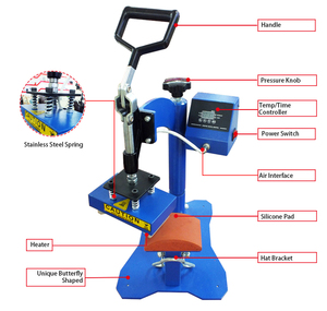 BY-031B Heat Press Clamshell Design Rigid Steel Frame Curved Hat Press <strong>Digital</strong> LCD <strong>Timer</strong> and <strong>Temperature</strong> <strong>Control</strong> - Product Image 6