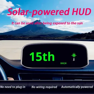 Năng lượng mặt trời không dây xe HUD HEAD-up hiển thị với GPS la bàn thời gian Tốc độ hiển thị-LED KMH/MPH phổ tốc độ đồng hồ - Product Image 2