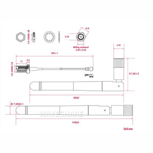 PengYing IC Neue Waves hare-kompatible Antenne für Raspberry Pi Compute Module 4 CM4 Unterstützt 2,4G 5G WiFi-Frequenzband