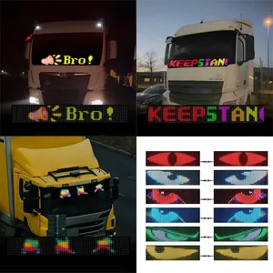 LEDトラック車デビルアイライトAPPリモートコントロールスクリーンライトカスタムテキストアニメーションパターン照明ディスプレイボードフロントガラス