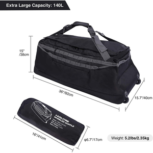 1680D Oxford katlanabilir büyük Duffel çanta için silindirler ile kamp seyahat dişli - Product Image 2
