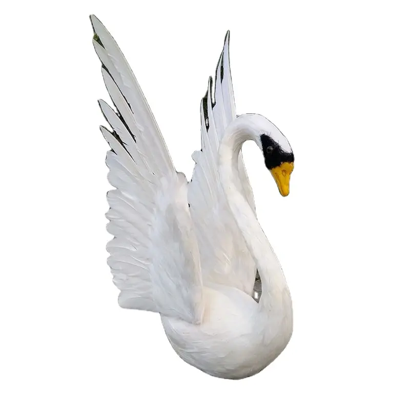 Adorável Simulação Lifelike White Swan Wings Modelo Plástico Pena Brinquedo De Pelúcia Presente Para Decoração De Casamento Mobiliário Doméstico