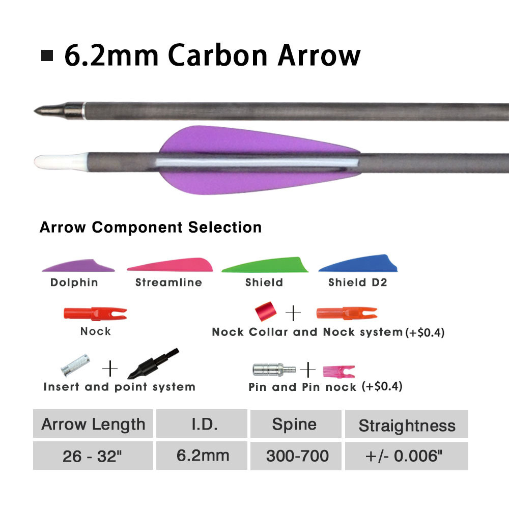 Flecha de carbono de 6,2 mm