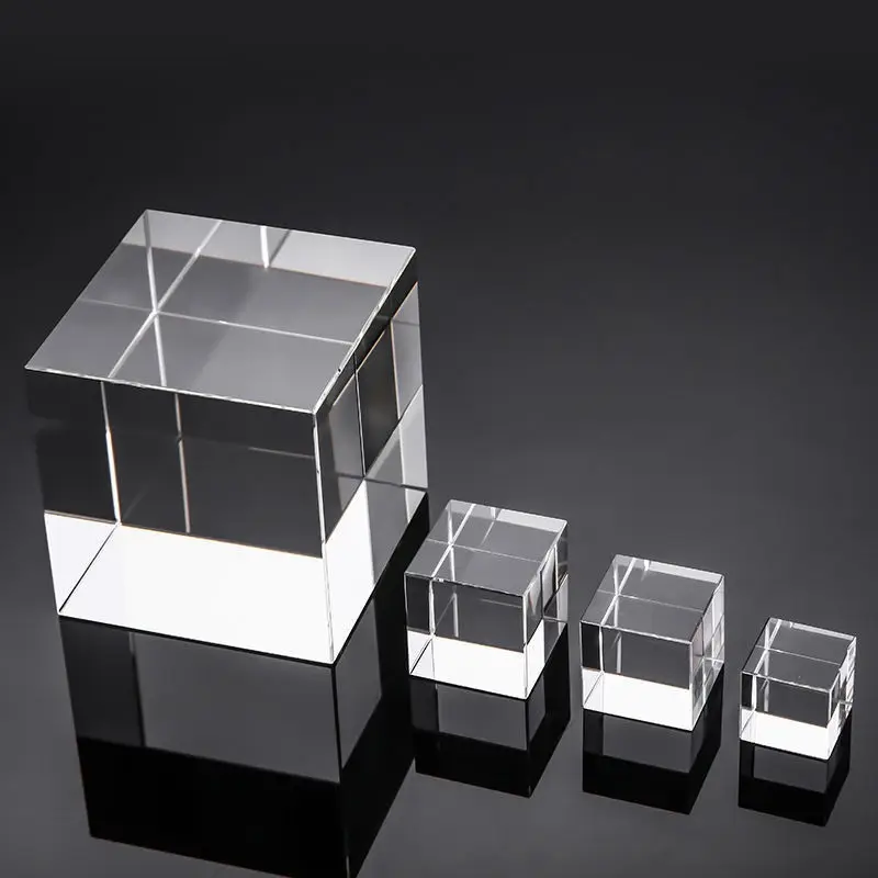 Marco de fotos de cubo de cristal en blanco para grabado de superficie láser 3D Proveedor de fabricación de cristal pisapapeles de vidrio